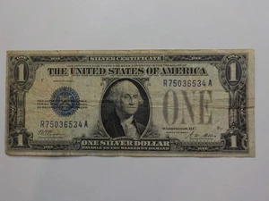 Silver Certificate 1928 1 Dollar Bill Funny Back Paper Money Blue Seal Funnback - Picture 1 of 2