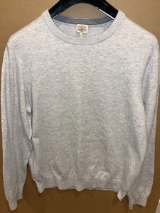 Faherty Sweater Mens Large Gray Crewneck Organic Cotton Blend Pullover Knit - Picture 1 of 4