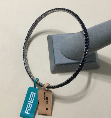 Brazalete Brazalete EFFY BH Plata Zafiro Azul 8.21 CT’s Talla 7” Negro Rodio Nuevo con Etiquetas Foto 1 de 4