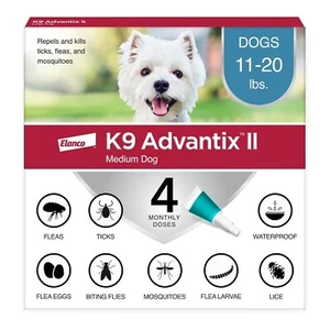 K9 Advantix II Flea Medicine 6 Month Supply Pack K-9 11-20 LBS Medium Size Dog - Picture 1 of 2