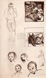 T13-55733. Original Ink Drawing ca 1935 Elizabeth S Converse: Canadian Doctor - Picture 1 of 1