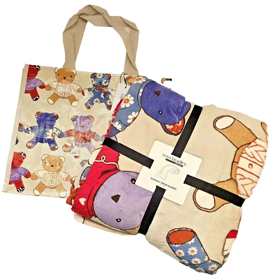 Vera Bradley Set Throw and Gift Tote in Toasty Teddies in Pumice Stone - Image 1 of 4