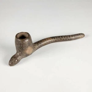 AFRIKANISCHE ZEREMONIENPFEIFE - SCHLANGENFORM BAMENDE KAMERUN WESTAFRIKA 20. JH. - Bild 1 von 5