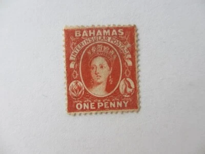 1 sello de las Bahamas, 1859, Scott # 16 A1. Reina Victoria Foto 1 de 2