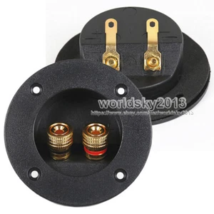 2pcs Round Copper Audio Speaker Wiring Terminal Box Post for Speaker Parts OD75 - Picture 1 of 6