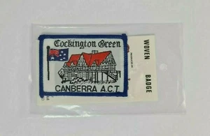 Parche tejido vintage verde Cockington Canberra ACT insignia australiana recuerdo - Imagen 1 de 4