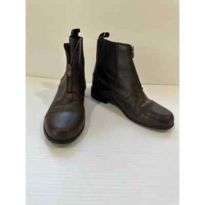 Ariat 4LR Black Leather Front Zip Cap Toe Ankle Boots men’s 5 women’s 7 - Picture 1 of 10