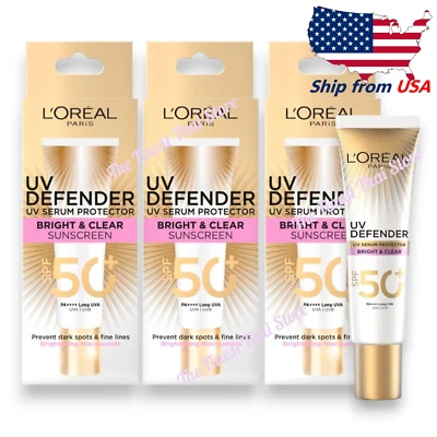 L'Oreal Paris UV Defender Bright Clear SPF50 , 30 ml pack 3 , Ship from USA - Image 1 of 3