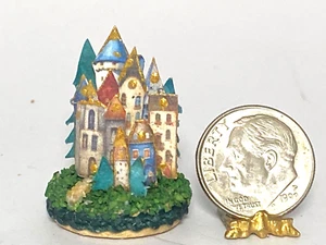 Artisan Enchanted Town on a Hill Diorama 1:12 Dollhouse Mini OOAK Ann Monteiro - Picture 1 of 15
