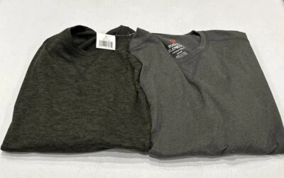 Rugged Elements Men's 2-Pack Sueded Long Sleeve Crew Tee, Green/Dark Gray, S - Image 1 of 3