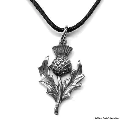 Scottish Thistle Necklace Pendant Gift Present Flower of Scotland Emblem Rugby - Image 1 of 4