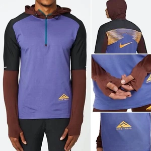 Nike Dri-FIT Trail Element 1/2 Zip Reflective Hooded Running Top DD4580 510 M - Picture 1 of 12