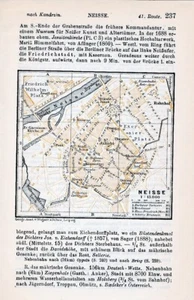Nysa Neiße 1908 orig. Stadtplan im Text + Reisef. (2 S.) Kaiserstr. Kriegsschule - Bild 1 von 1