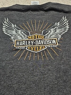 Camiseta para mujer Harley Davidson gris liso estampado gráfico manga corta talla M Foto 1 de 4
