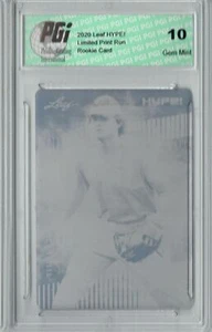 Blaze Jordan 2020 LEAF HYPE! #43 Black Printing Plate 1 of 1 Rookie Card PGI 10 - Picture 1 of 1