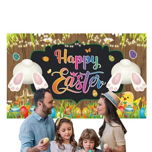 Easter Backdrop Banner Photography Background Party Decoration Photo Booth Props - Picture 1 of 13