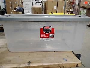 Rubbermaid Roughneck Clear Storage Containers, Stackable Totes, 95 Quart - Picture 1 of 5