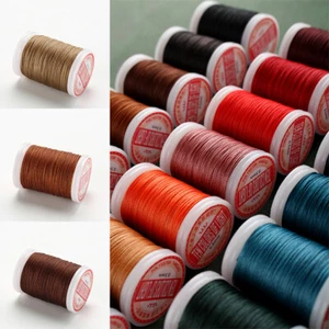 0.5mm Round Waxed Thread Polyester Cord Wax Strings For DIY Leather Craft Sewing - Picture 1 of 34