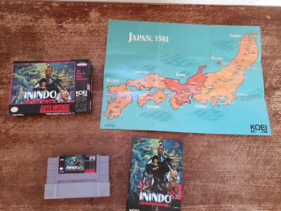 SNES SUPER NINTENDO - ININDO WAY OF THE NINJA #RTS USA NTSC CIB *MAP/POSTER - Image 1 of 4