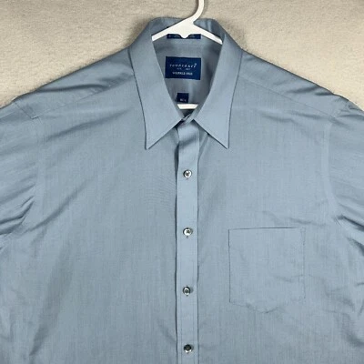 Camisa de vestir Town Craft con cuello manga larga para hombre 16,5 L abotonada sin arrugas Foto 1 de 4