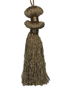 Conso Princess 21320 C07 DARK SAND Decorative Double Bell 4" Tassel 3" Loop - Picture 1 of 1
