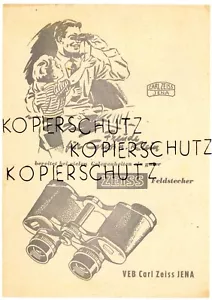 CARL ZEISS JENA Prospektblatt FELDSTECHER TURMON THEATERGLAS Reklame (Y4334 - Bild 1 von 1
