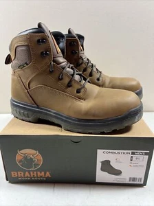Brahma Steel Toe Tan Boots US Mens 9.5 Excellent Condition Barely Worn - Picture 1 of 6