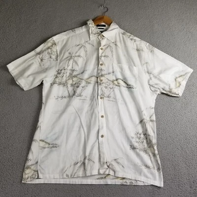 Camisa Hawaiana Nautica Hombres Grande Estampado Completo AOP Palmeras Abotonadas Foto 1 de 4