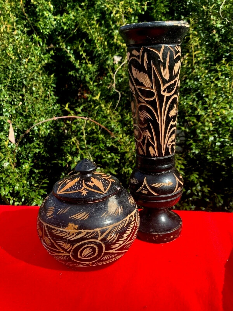 木制老式原创中国风花瓶| eBay