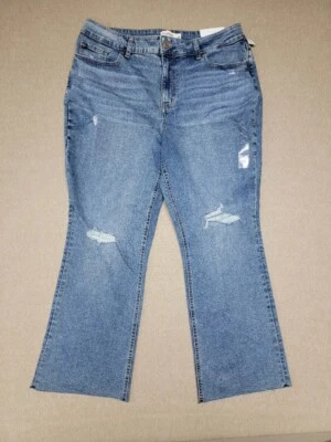 NUEVO CON ETIQUETAS ~ M Jeans de Maurice's Bota al Tobillo 16 Denim Regular Dobladillo Crudo Elástico Foto 1 de 4