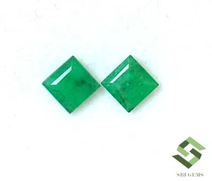 5 mm Certified Natural Emerald Square cut Pair 1.16 CTS Loose Gemstones - Picture 1 of 8