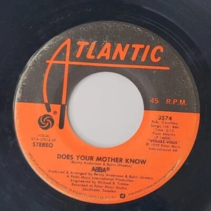 ABBA Does Your Mother Know / Kisses Of Fire 45 RPM 7" Vinyl 1979 Atlantic 3574 - Picture 1 of 5