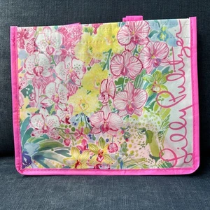 Bolso de Compras Lilly Pulitzer Floral Jardín Rosa Reutilizable Hibisco Maui 11x9" - Imagen 1 de 5