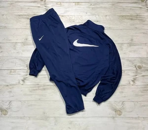 De colección Nike Chándal Traje Chaqueta Y Pantalones Años 90 Big Swoosh Hombres Talla S Azul - Imagen 1 de 23