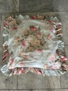 RALPH LAUREN Stone Harbor EURO Rüschen SHAM blau SATIN SHABBY Blumenstrauß - Bild 1 von 7