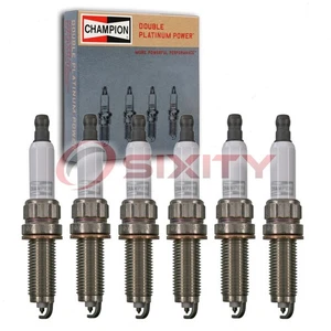 6 pc Champion Double Platinum Spark Plugs for 2009-2016 BMW Z4 3.0L L6 tm - Picture 1 of 5