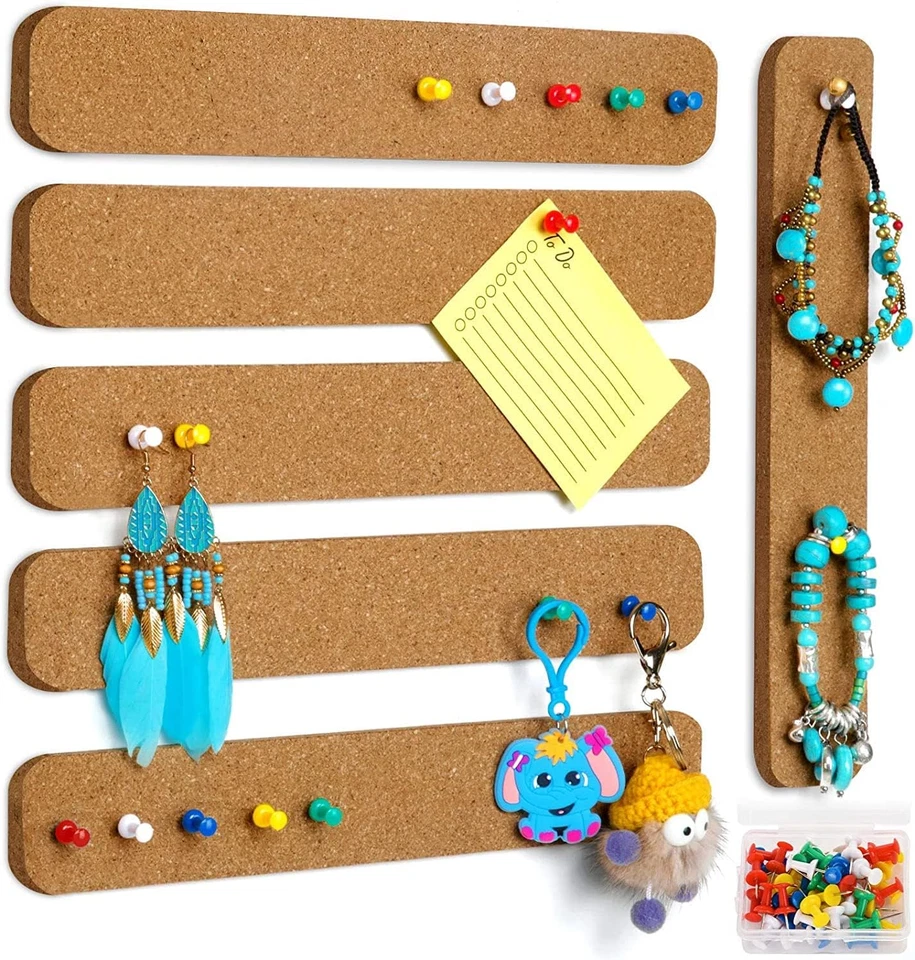 6 Pack Pinnwand Kork Selbstklebend Brett Streifen Selbstklebendes Kleines Brett  - Bild 1 von 4