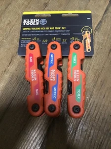 Klein Tools 70543 Compact Folding Hex Key & Torx Set New - Picture 1 of 1