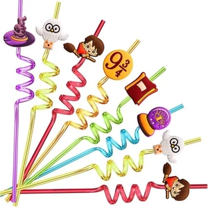 Harry Potter Reusable Straws Set of 8 with Cleaning Brush - Picture 1 of 2