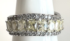 Size 9 Bomb Party Ring - RG79214 "Destiny Calling" Lemon CZ On Rhodium - Picture 1 of 4