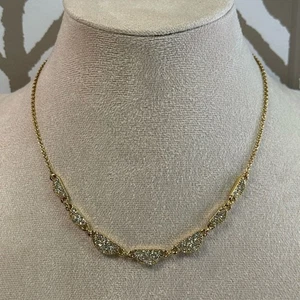 New Kate Spade Scallop Gold & Crystal Necklace - Picture 1 of 4