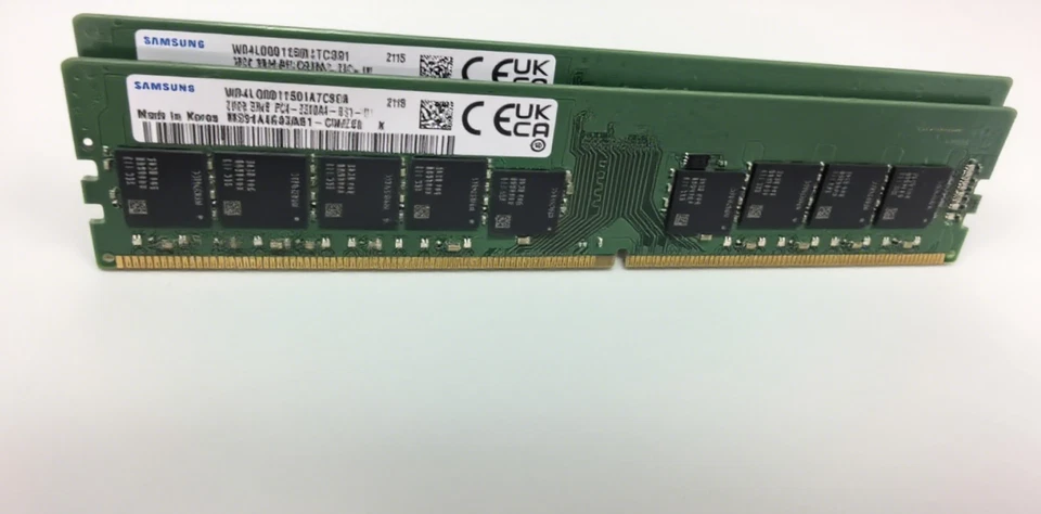 SAMSUNG 32GB 3200MHz DDR4 ECC RAM 2RX8 PC4-3200AA-EE1-11 M391A4G43AB1-CWEQ - Image 1 of 1