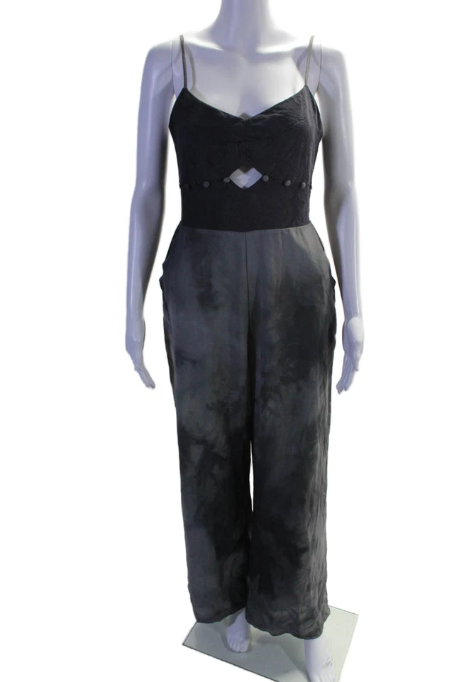 Женский комбинезон Adelyn Rae Tie Dye с v-образным вырезом без рукавов на молнии серый размер M - Изображение 1 из 4