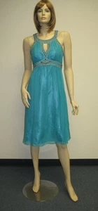 Sue Wong Dress Evening Cocktail Beaded #9 Short Turquoise Blue Aqua Teal Summer - Picture 1 of 11