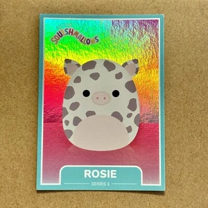 Squishmallow Rosie the Pig ~ Holographic Foil ~ #59 ~ Series 1 Trading Card - Picture 1 of 2