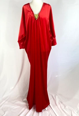 Vestido Vintage David Brown Boutique Rojo Caftán Talla Única Mumu Foto 1 de 4
