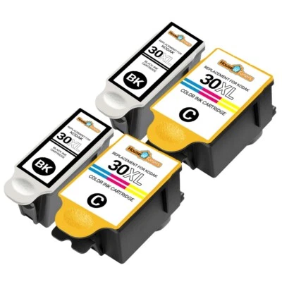4 Pack 30XL Black & Color Ink Cartridges 1341080 1550532 30 XL - Image 1 of 4