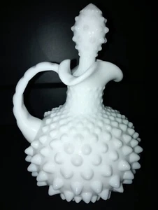 Vintage Fenton Hobnail Milk-Glass Cruet Pre Stamp 160mmH X 110mmD Original Stopr - Picture 1 of 16