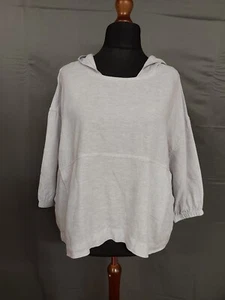 POETRY pale grey linen hooded shirt size 22 - Picture 1 of 4