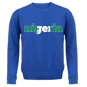 Nigeria Flag Colours - Kids Hoodie / Sweater - Football Country Flags Nigerian - Picture 1 of 20